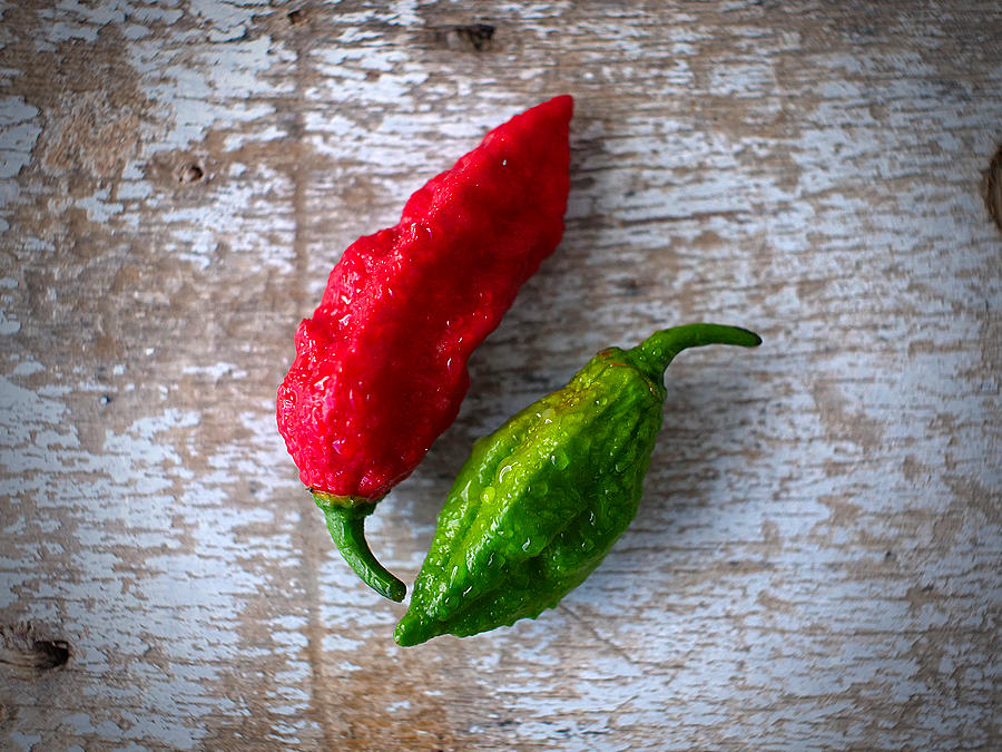 red bhut jolokia pods