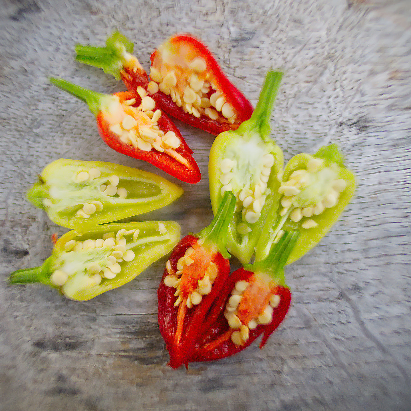 World of Chillies Turkish Pickling chillies sliced to show seeds